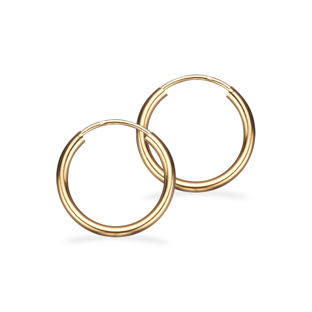 Scrouples - 8karats guld creoler, 15mm - 11153