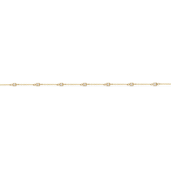 Scrouples Armbånd square cubic zirkonia 17+2 cm i 8 karat guld