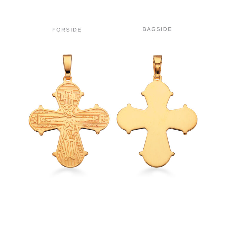 Scrouples Dagmarkors i 14kt guld med blank bagside - 21x19 mm