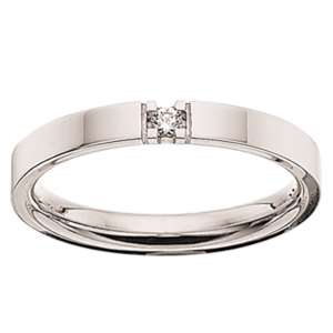 Scrouples Grace Alliance 9 Karat Hvidguld Ring med Diamant 0,04 Carat W/SI