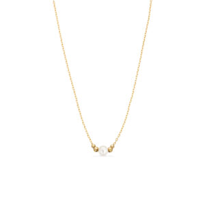 Scrouples Halskæde ferskvandsperle i forgyldt 42+3 cm