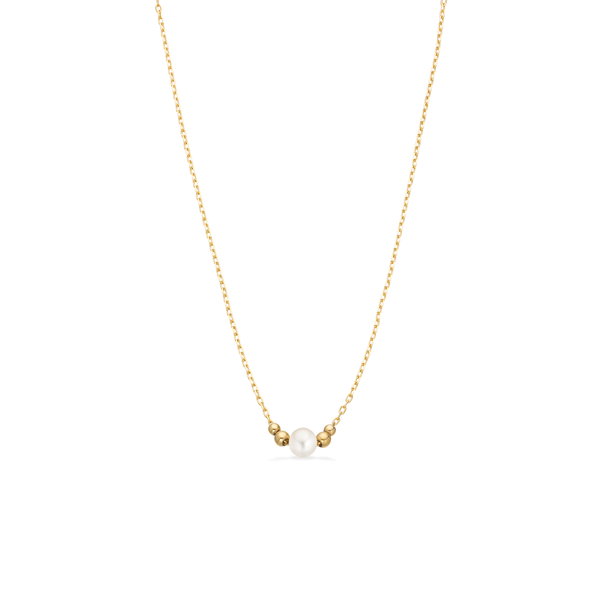 Scrouples Halskæde ferskvandsperle i forgyldt 42+3 cm