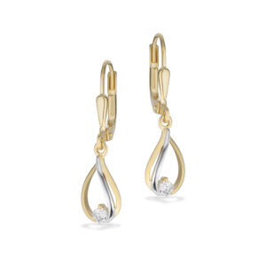 Scrouples Ørebøjler cubic zirkonia i 8 karat rød- og hvidguld