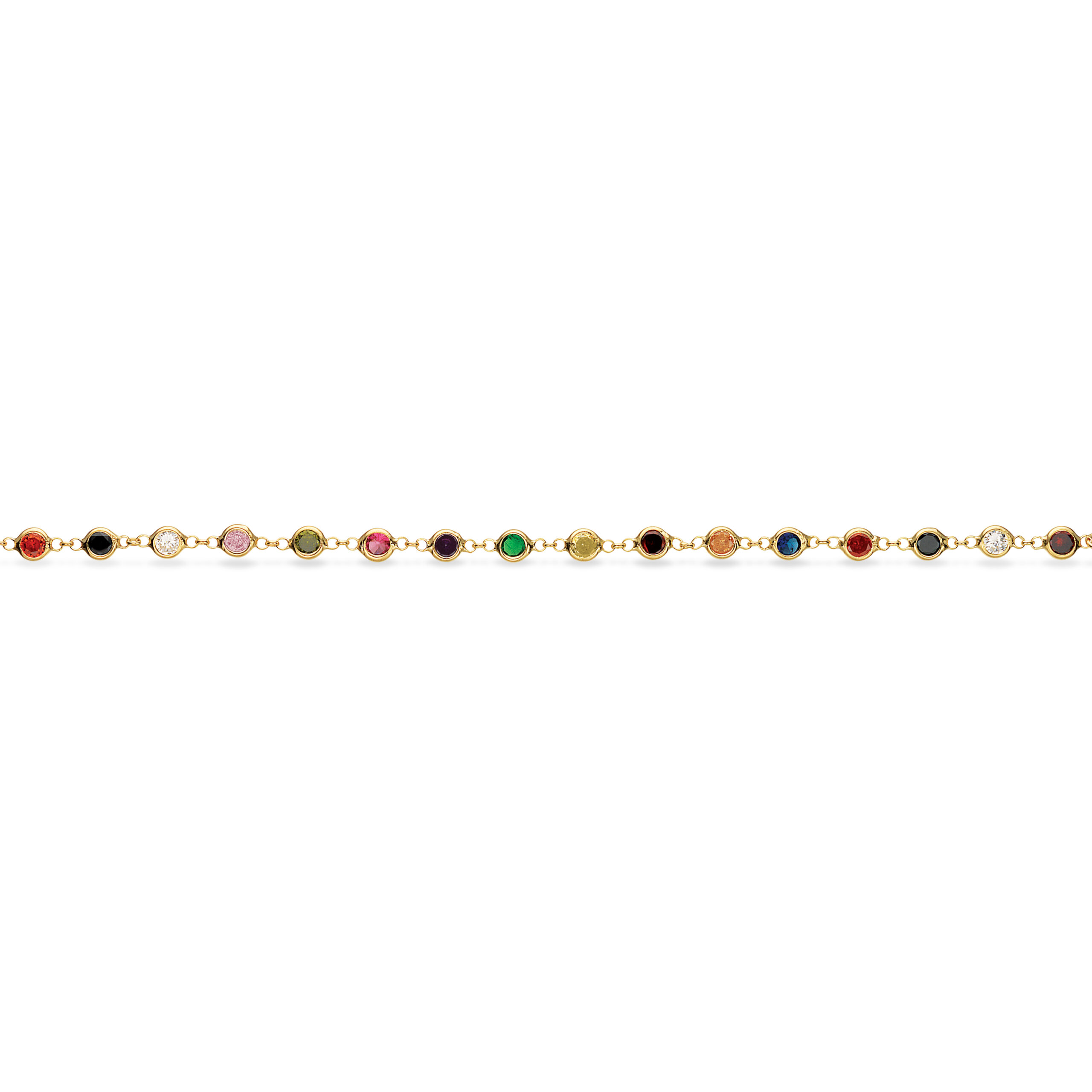 Scrouples SoHo armbånd multicolor cubic zirkonia i forgyldt 17+2 cm