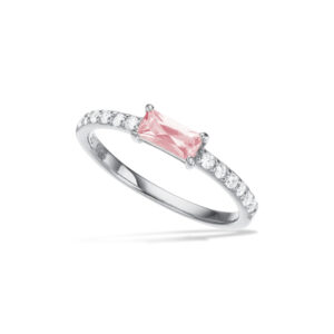 Scrouples SoHo ring med hvid og rosa cubic zirkonia i sølv
