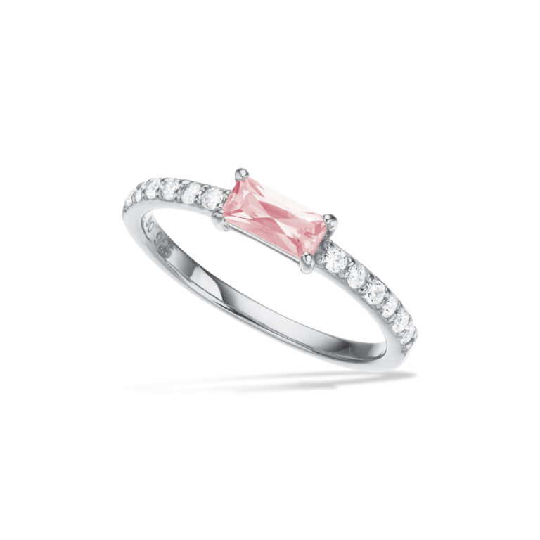 Scrouples SoHo ring med hvid og rosa cubic zirkonia i sølv