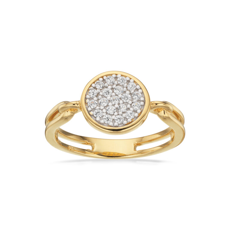 Scrouples SoHo ring polet med cubic zirkonia i forgyldt