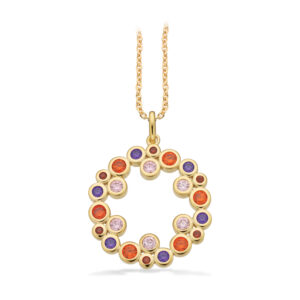 Scrouples SoHo vedhæng multicolor cubic zirkonia i forgyldt med kæde