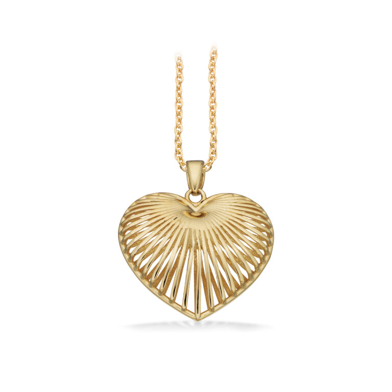 Scrouples Vedhæng hjerte i 8 karat guld med forgyldt sølvkæde