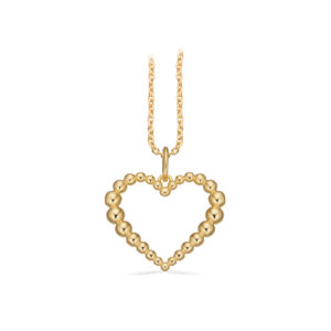 Scrouples Vedhæng hjerte i forgyldt med kæde