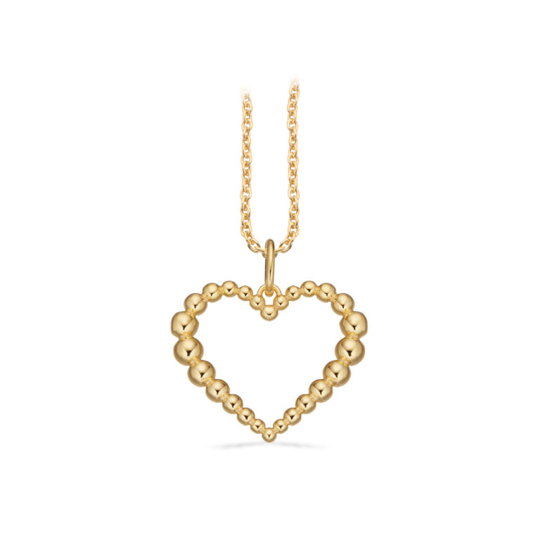 Scrouples Vedhæng hjerte i forgyldt med kæde