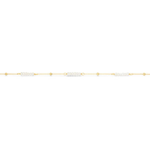 Scrouples armbånd kuglekæde med ferskvandsperle i forgyldt 17,5+2 cm