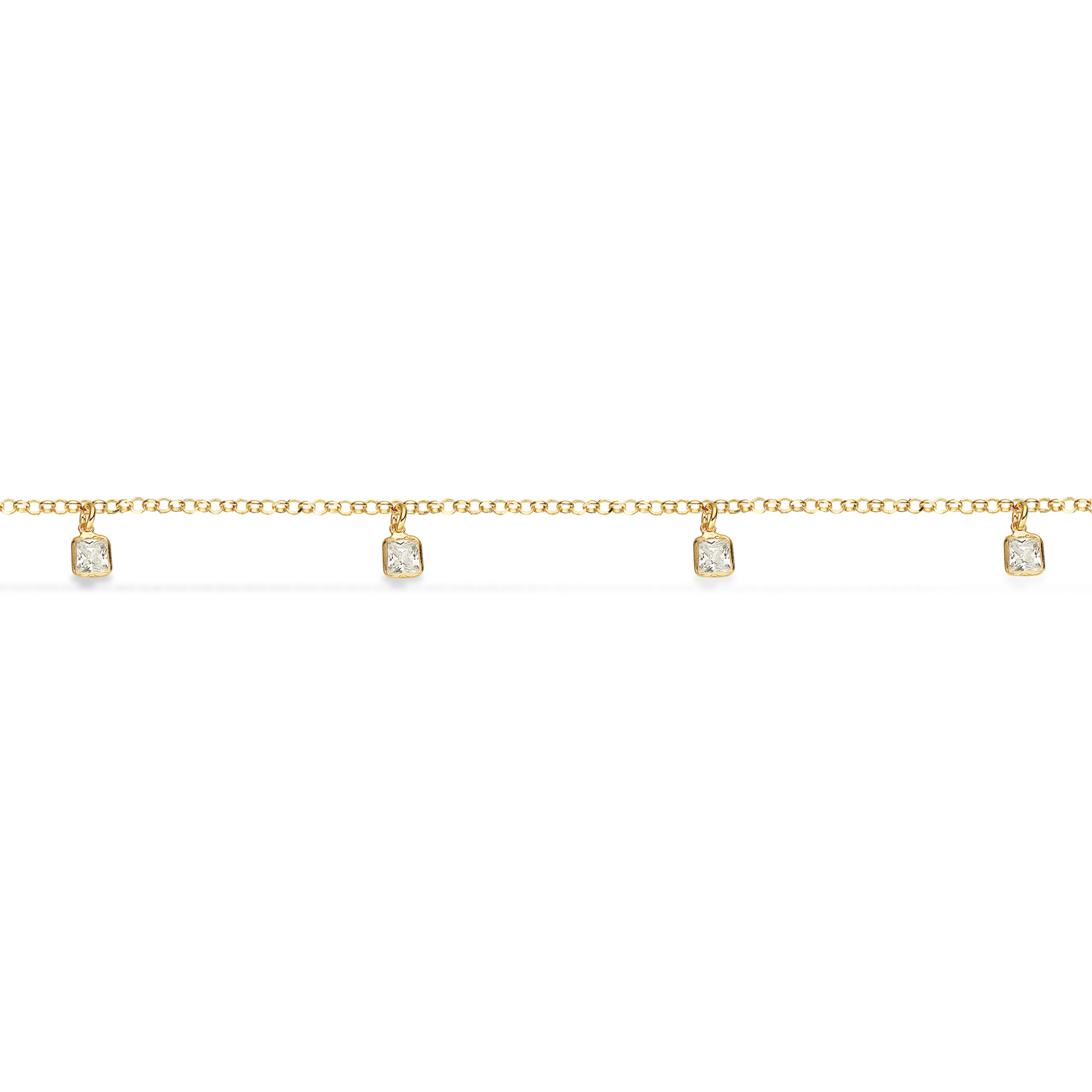 Scrouples armbånd med cubic zirkonia i forgyldt 17+2cm