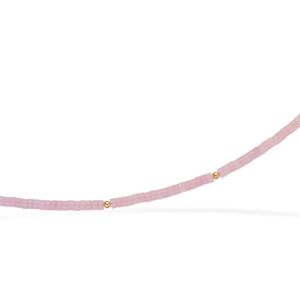 Scrouples halskæde rosa quartz i forgyldt 42+3 cm