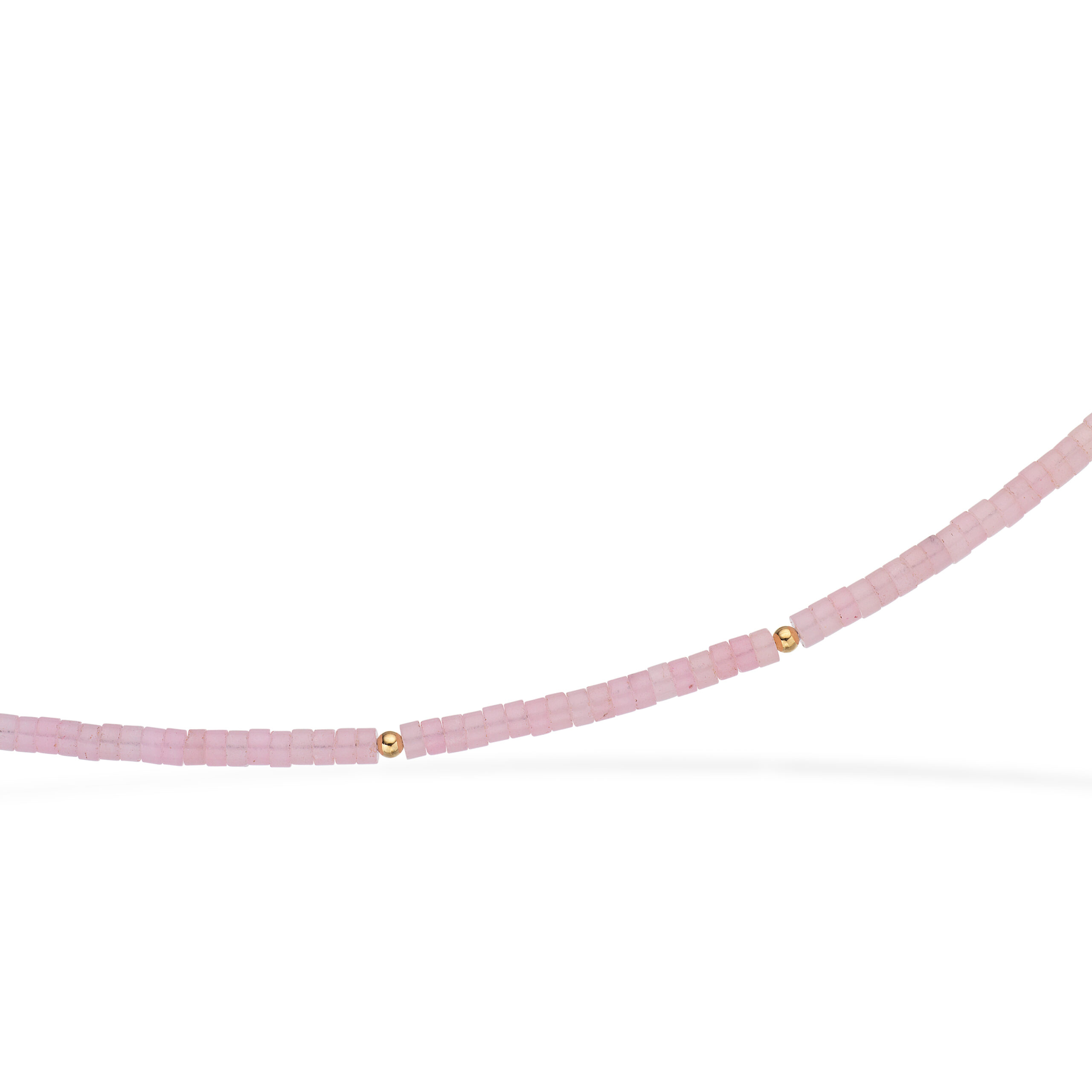Scrouples halskæde rosa quartz i forgyldt 42+3 cm