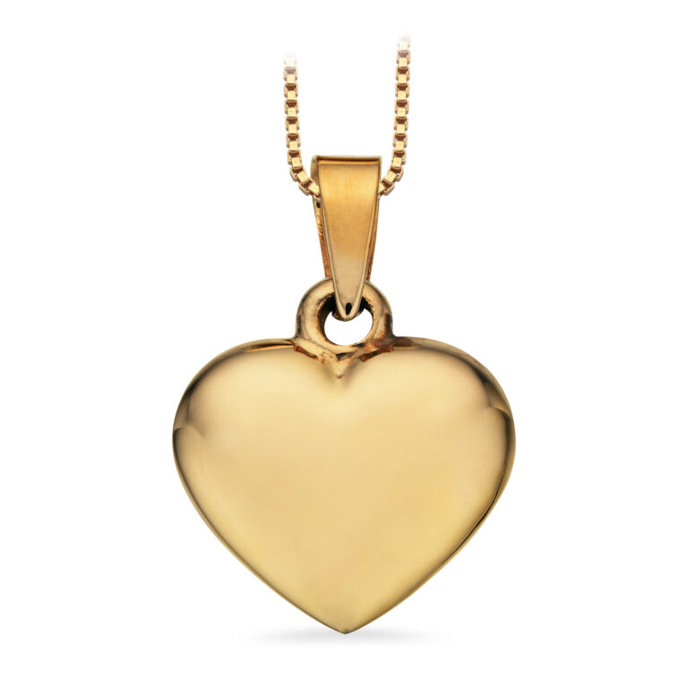 Scrouples hjertevedhæng i 14 kt guld - 14x16 mm (uden kæde)