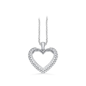 Scrouples hjertevedhæng med cubic zirkonia i sølv med kæde