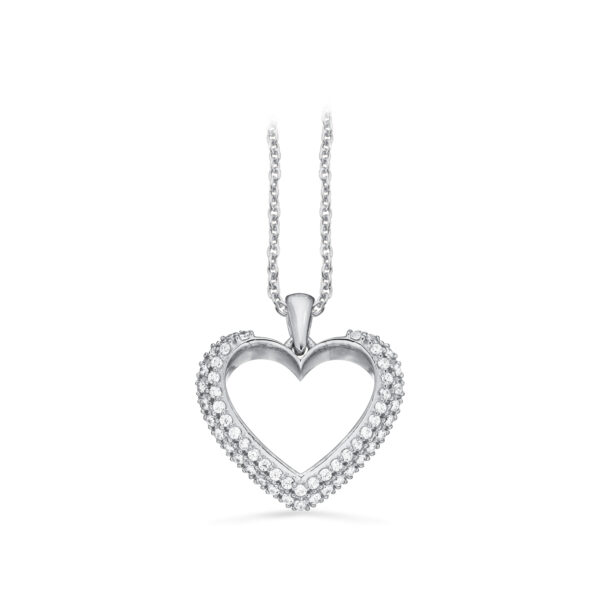 Scrouples hjertevedhæng med cubic zirkonia i sølv med kæde