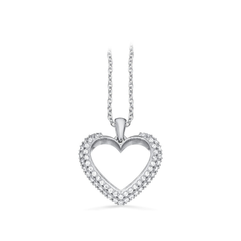 Scrouples hjertevedhæng med cubic zirkonia i sølv med kæde