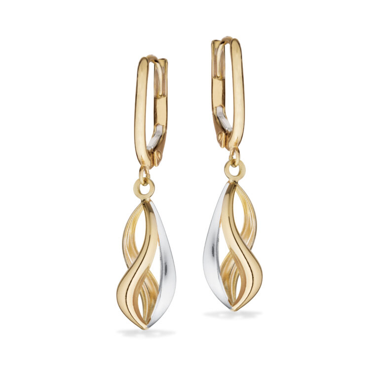 Scrouples øreringe i 8 karat rød- og hvidguld