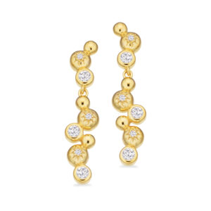 Scrouples øreringe kugler med cubic zirkonia i forgyldt
