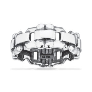 Scrouples ring i sølv og oxideret sølv