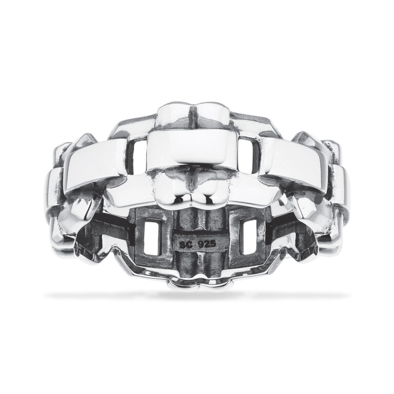 Scrouples ring i sølv og oxideret sølv