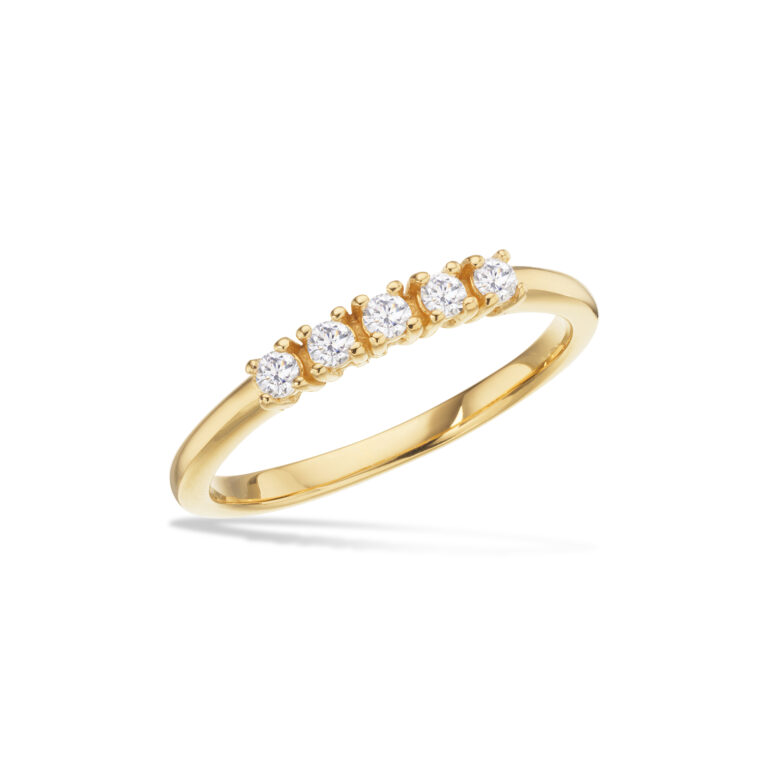 Scrouples ring med cubic zirkonia i forgyldt