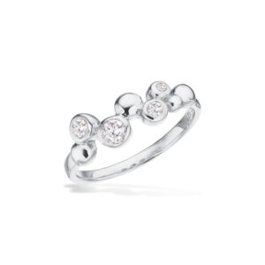 Scrouples ring med kugler og cubic zirkonia i sølv