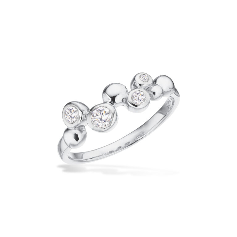 Scrouples ring med kugler og cubic zirkonia i sølv