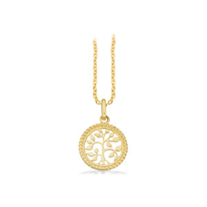 Scrouples vedhæng Livet Træ i 8 kt guld med forgyldt kæde