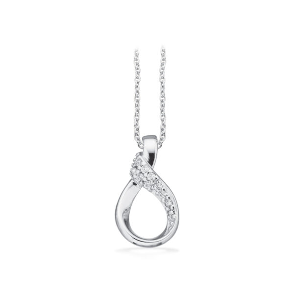 Scrouples vedhæng cubic zirkonia i sølv med kæde