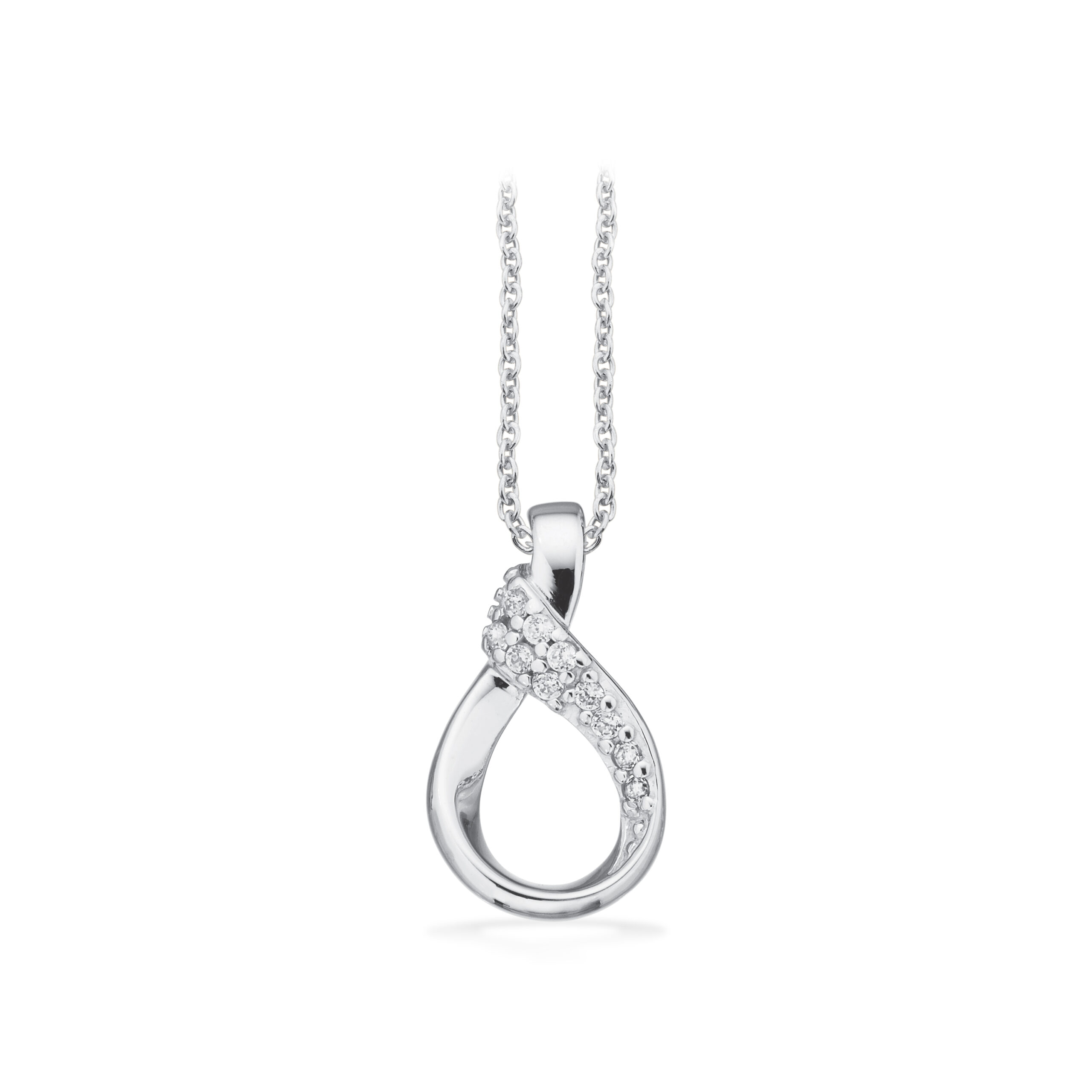 Scrouples vedhæng cubic zirkonia i sølv med kæde