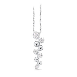 Scrouples vedhæng kugler cubic zirkonia i sølv med kæde