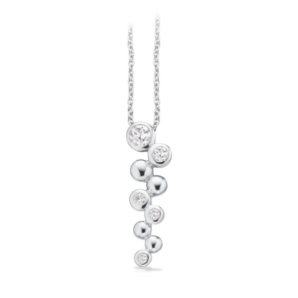 Scrouples vedhæng kugler cubic zirkonia i sølv med kæde
