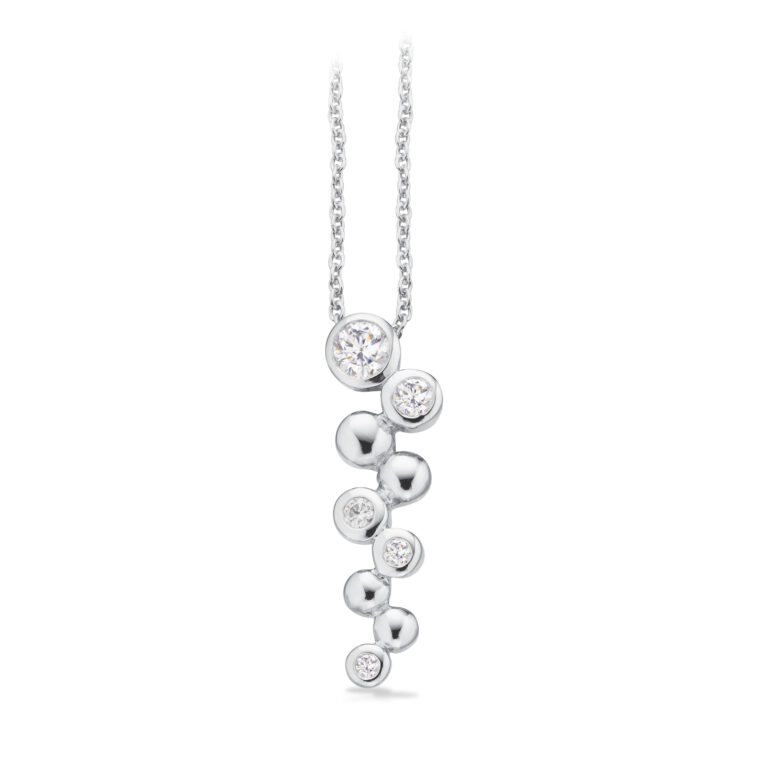 Scrouples vedhæng kugler cubic zirkonia i sølv med kæde
