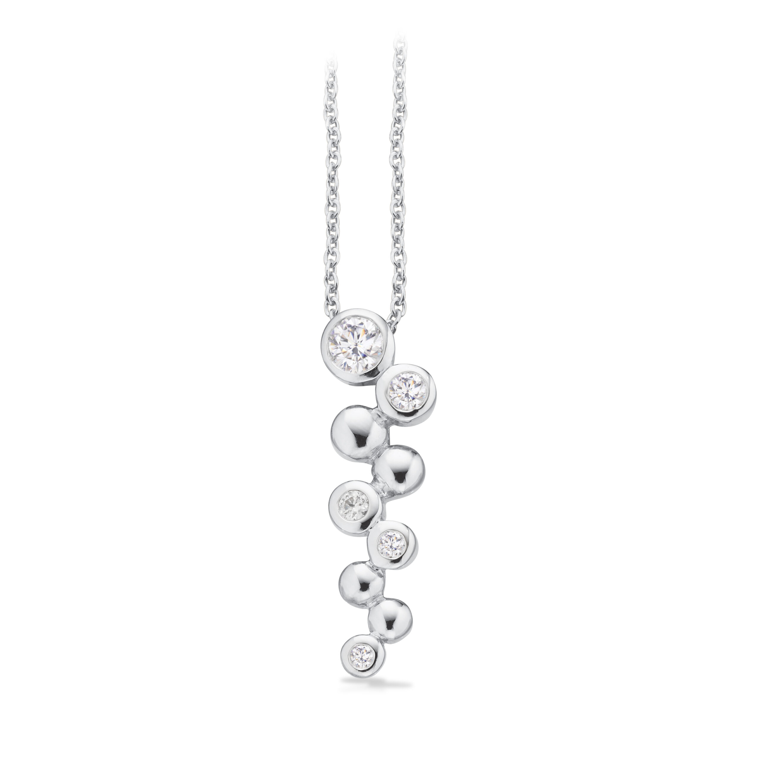 Scrouples vedhæng kugler cubic zirkonia i sølv med kæde