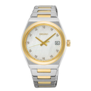 Seiko Conceptual Series dameur i guldfarvet stål med perlemorrskive med diamanter - Ø34