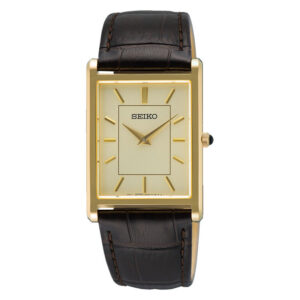 Seiko Conceptual Series firkantet herreur i guldfarvet stål med gylden skive