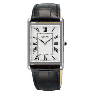 Seiko Conceptual Series firkantet herreur i stål med hvid skive