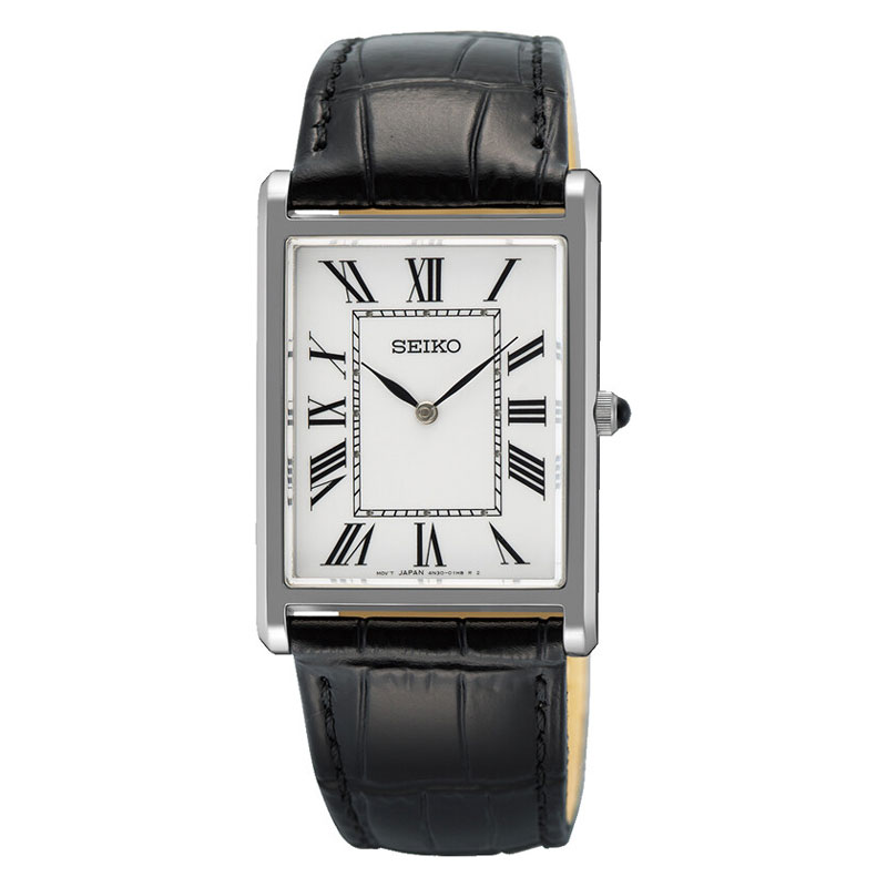 Seiko Conceptual Series firkantet herreur i stål med hvid skive