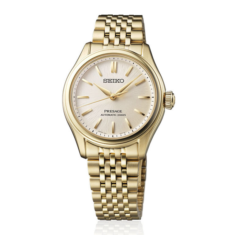 Seiko Presage Classic Series Automatic armbåndsur i guldfarvet stål med lys skive - Ø36