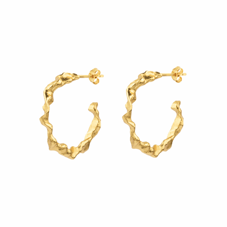 Shaman hoop øreringe L - forgyldt