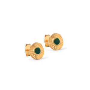 Shell Stud Forgyldt M/petrol Green Fra Enamel Copenhagen