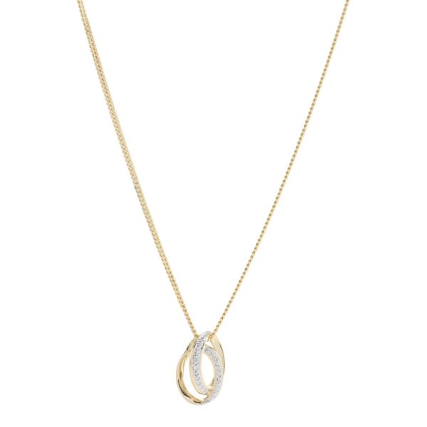 Siersbøl 14kt. vedhæng med diamant. Inkl. forgyldt kæde