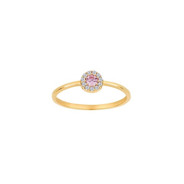 Siersbøl - 8 kt. guld ring med pink zirkonia