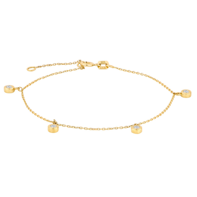 Siersbøl 8 kt. guldarmbånd med 4 stk. cubic zirkonia