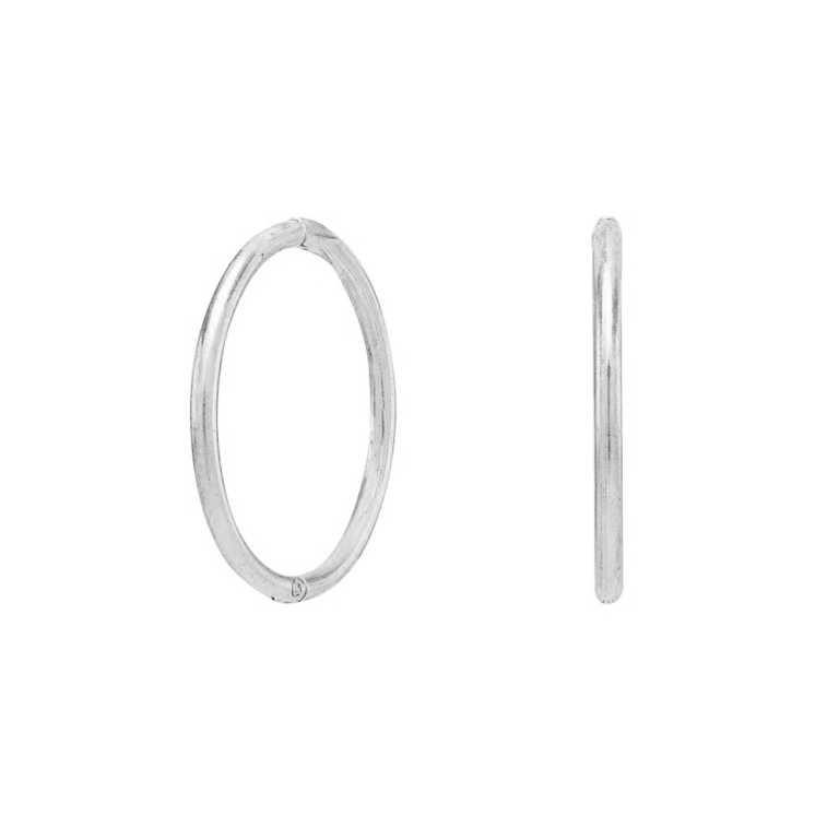 Siersbøl 8kt. Hvidgulds creol 12mm dia. 1mm tråd