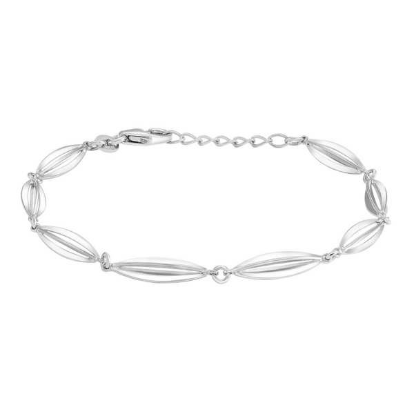 Siersbøl Bur armbånd Sølv Rhodineret, 18 + 2 cm