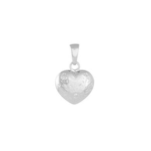 Siersbøl - Hjerte vedhæng i rhodineret sølv 18 mm**